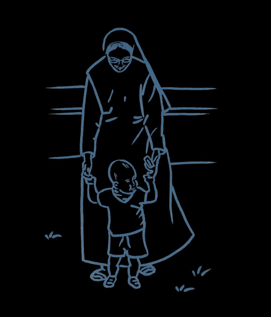 Soeurs et enfants-bleus