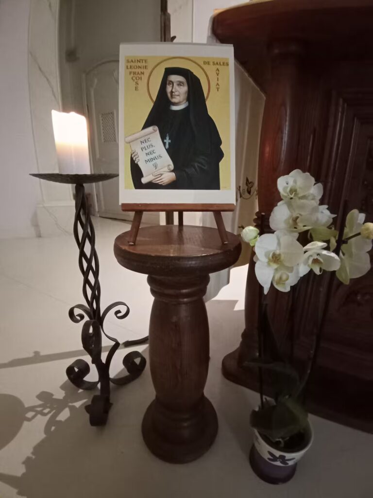 Icone de sainte Léonie exposée pour sa fête à Voiron
